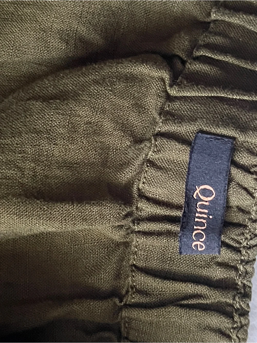 Quince Olive Green 100% European Linen Square Neck Jumpsuit XL Lagen Minimalist
